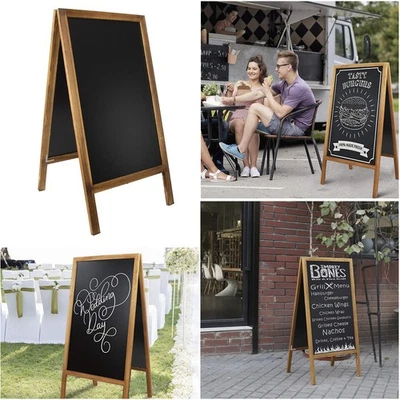 Wooden Frame A-Type Stand Blackboard Chalkboard Memo Board Menu Display Sign USA - Image 1 of 4