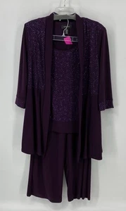 RM Richards Preowned Women's Purple Glittery Pant Set - 2 Piece Set Size 12 - Picture 1 of 8