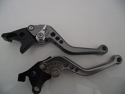 Moto Guzzi BREVA (2006-12), Palancas CNC Cortas Titanio/Cromo Ajustadores, F16/DC80 Foto 1 de 2