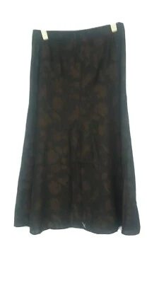 J. JILL Womens Dark Brown Mid-Calf A-Line Flared Dress Skirt MSRP sz 8 $129 NEW - Image 1 of 4