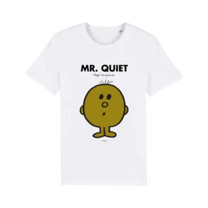 Mr Men T-Shirt Mr Quiet Printed Graphic Tee Adults Unisex Short Sleeve Top - Picture 1 of 1