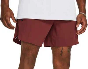 Under Armour Peak Woven Men's XL Shorts Cinna Red/Black X-Large Running - Picture 1 of 9