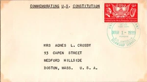1939 Ireland SS Antigua United Fruit Co UFC US constitution Cover To USA MA - Picture 1 of 2