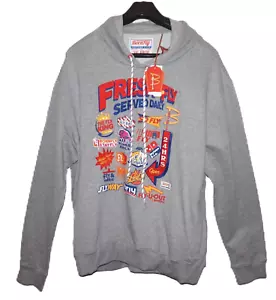 Felpa con cappuccio uomo Born Fly taglia 3XL grigio erica grafica ricamata nuova con etichetta - Foto 1 di 5