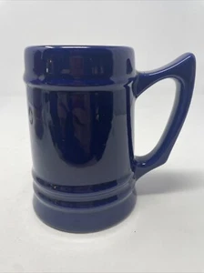 Taza jarra de cerveza azul cobalto pesado 5" piedra - 3 ondas y mango puntiagudo - Imagen 1 de 6
