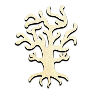 Spooky Tree Halloween Laser Cut Out Unfinished Wood Shape Craft Supply - Picture 1 of 6
