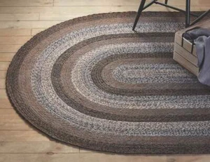 Night Shadow Braided Area Rug By IHF Rugs. Oval & Rectangle. Many Sizes. - Picture 1 of 48