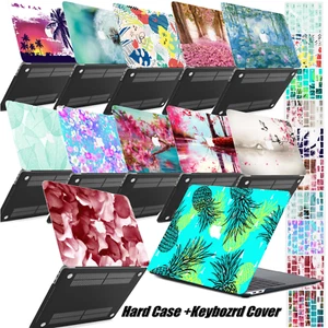 Flower Pattern Rubberized Hard Case KB Cover For Macbook Air Pro 13" 14" 15" 16" - Picture 1 of 24