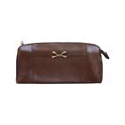Vintage 1970s brown leather panelled clutch
