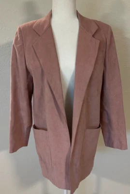 Vintage Women's Ultrasuede Mauve Pink Blazer Jacket Size 8 - Image 1 of 4
