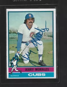 Jerry Morales 1976 Topps autographed card - Chicago Cubs - Foto 1 di 2