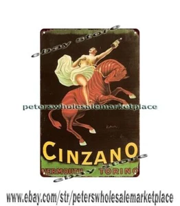 1915 Cinzano Vermouth by Leonetto Cappiello horse metal tin sign decoration - Picture 1 of 4