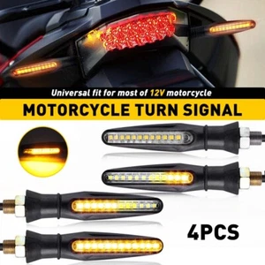 4 Pack Universal Motorcycle Turn Signals Blinker Amber Lights For Suzuki DRZ400s - Picture 1 of 12