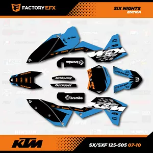 Blue Orange Six Nights Racing Graphics Kit fits KTM 07-10 SX Sxf 125 250 300 450 - Bild 1 von 2