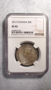 1917 Canada Half Dollar NGC XF45 CIRCULATED 50C SILVER Coin BUY IT NOW! - Picture 1 of 4