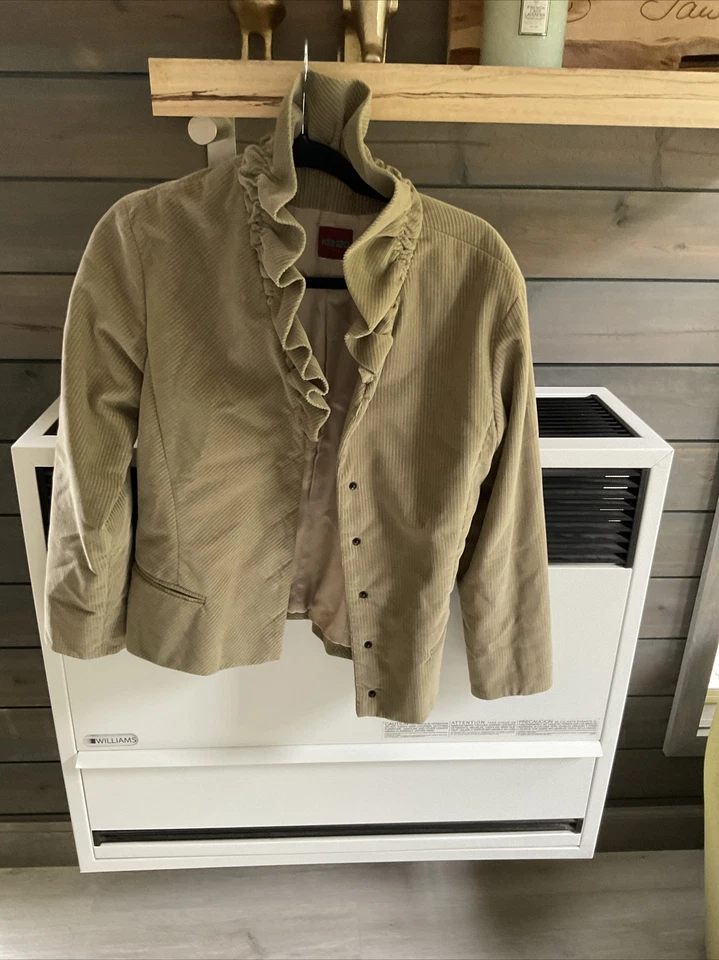 Chaqueta Abrigo KENZO Bronceado Volantes Diseñador Pana Talla 42 Foto 1 de 4