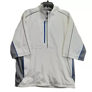 Antigua Men’s Size L White Tradition Windbreaker Golf Jacket 1/2" Zip - Picture 1 of 17