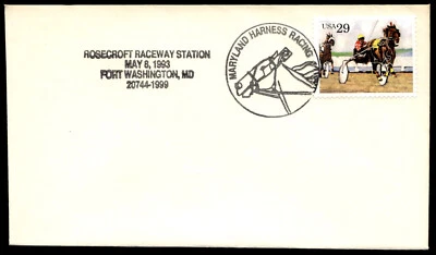 1993 Sporting Horses FDC Rosecroft Raceway Station USPS Stamp - Image 1 of 4