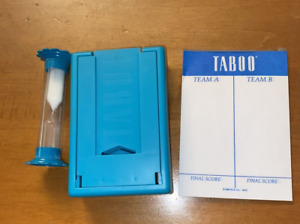 Taboo 1989  Game Replacement Card Holder Score Pad and Sand Timer Teal