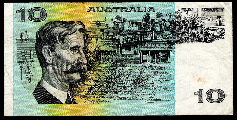 AUSTRALIA - 10 DOLLARS - P45a 1974 - PHILLIPS/WHEELER - TCS PREFFIX - VF - Image 1 of 2