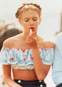 Movie Lolita Style 2PCS Women's Set:Flower Short Shirt + High Waist Sport Shorts - Picture 1 of 8