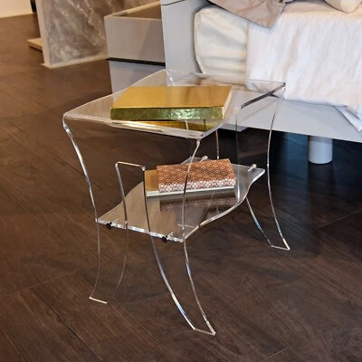 SLATO COMODINO ARES Design Moderno in plexiglass trasparente - Immagine 1 di 4