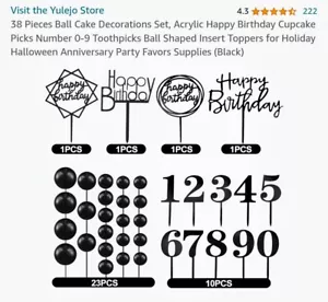 38 Piece Ball Cake Decorations Set - Picture 1 of 2
