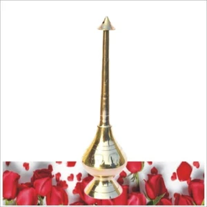 9" Brass Gulab Pash, Holy Water Sprinkler for Puja, Traditional Rituals - Picture 1 of 5