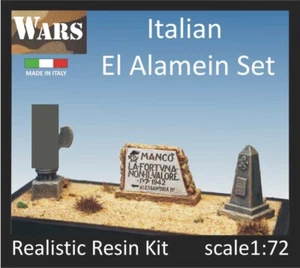 WARS 6-72 Set 3 cippi EL ALAMEIN cippo diorama WW2 Italian memorial stone 1:72 - Foto 1 di 2