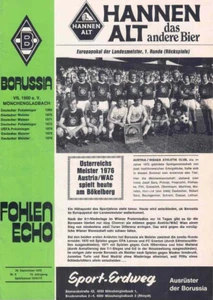 Cuaderno de programa de fútbol 76/77 EC B. Mönchengladbach - Austria WAC Wien - Imagen 1 de 1