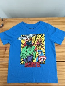 Marvel Heroes T-Shirt Boys Youth.,. Size 5 Short Sleeve - Picture 1 of 4