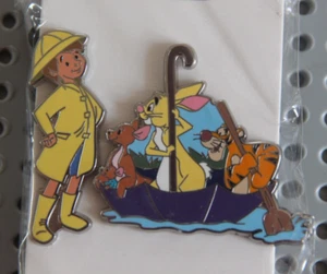 DISNEY Parks CHRISTOPHER ROBIN & Friends LLUVIA/PARAGUAS 2 Pin Insignia Set SELLADO - Imagen 1 de 3