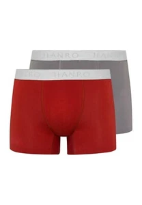 Hanro 2 Pack Cotton Essentials Boxer Trunks Grey & Red Size Small £49 - Picture 1 of 8