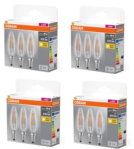 12x Osram LED Base Classic B Filament Kerze E14 4W = 40W EEK: E (Spektrum A-G) - Bild 1 von 5