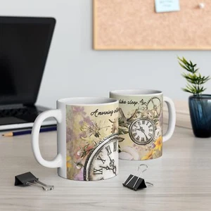 Taza de café estilo retro con diseño floral y mecánico - Amantes del café  - Imagen 1 de 6