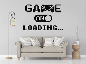 Game on Loading gaming wall sticker gamer wall art kids room decal vinyl sticker - Picture 1 of 4