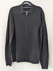 J. LINDEBERG MERINO ZIP CARDIGAN Black Size M - Picture 1 of 12