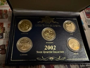 24 KT Gold Plated 2002 United States 🪙 State Quarter Collection | Set of 5 - Picture 1 of 7
