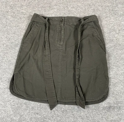 Falda Talbots para mujer 10 P negra con cinturón mezcla de algodón bolsillos elásticos costero lujo Foto 1 de 4