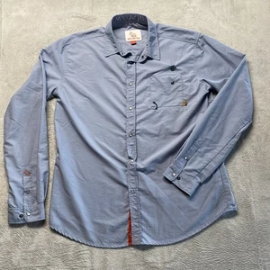 Western Rise Shirt Mens Extra Large Blue Bodie Nylon Pearl Snap Fishing Hiking - Picture 1 of 16