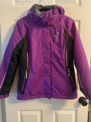 FREE COUNTRY RADIANCE Womens M Snow 3 N 1 Coat Water Wind Resistant Purple/teal - Image 1 of 4