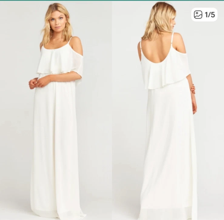 Maxi Vestido Show Me Your MuMu Talla XL Caitlin Volantes Fluido Foto 1 de 4