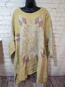 Tunica Francesco trapuntata lino europeo Magnolia Pearl Distress oversize OSFM - Foto 1 di 18