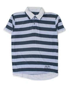 PEPE JEANS Mens London Polo Shirt Medium Navy Blue Striped Cotton AF35 - Picture 1 of 3