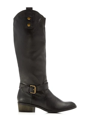 CHINESE LAUNDRY Womens Black Pull Tabs Brushed Brass Roger   Riding Boot 6.5 - Image 1 of 4