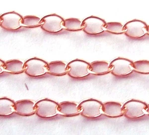 3 Fuß 14 Karat Roségold gefüllte Kabelkette 4 mm x 2,6 mm zu Fuß verkauft lose Kette rch03 - Bild 1 von 2