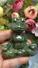 3“ Natural jade rock Hand carving Frog Reiki healing Home decoration 1pc