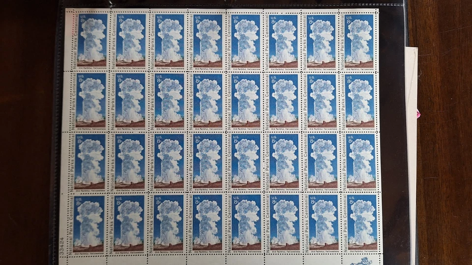 Scott #1453, M/F/NH, Yellowstone, Mint Sheet of 50, 8 cent, Perf 11, 1975 - Image 1 of 1