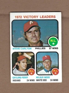 Tarjeta de béisbol Topps 1973 #66 1972 Victory Ldrs Steve Carlton Perry Wood EX - Imagen 1 de 2