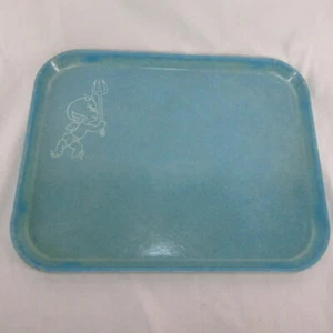 Vintage Cabro Camtray blau Fiberglas Serviertablett mit Little Devil 16,5 Zoll x 12,5 Zoll - Bild 1 von 5